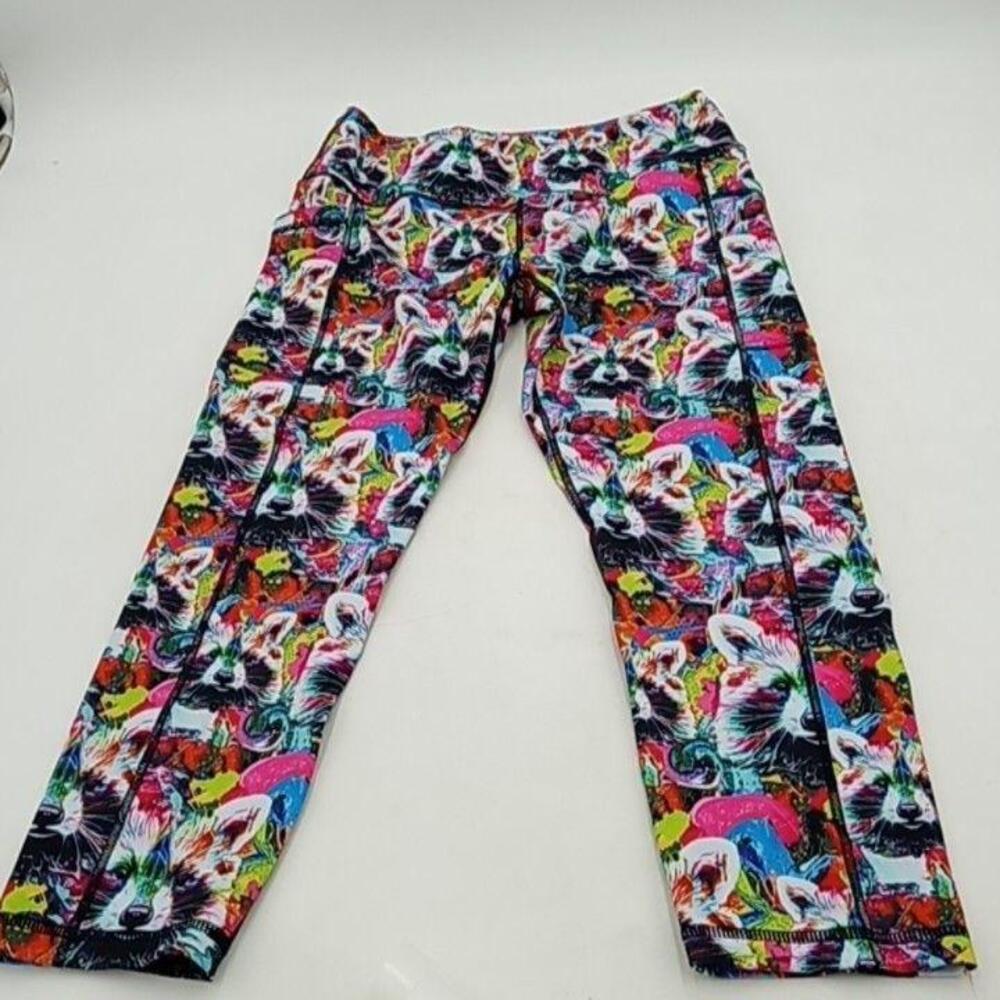 Constantly Varied Gear Trash Panda-monium Leggings Womens Size M Raccoon Print